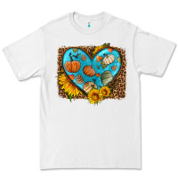 White fall pattern heart with leopard background Premium Tee - HRA Design Shop