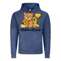 Vintage Denim childhood cancer and cancer ribbon Vintage Hoodie - AdoDesignShop
