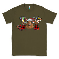 Army Green Joy Longhorn Classic Tee - CowhideDigitalArt