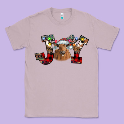 Joy Longhorn Classic Tee Designed By Cowhidedigitalart