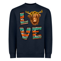 Navy love highland cow Heavyweight Sweatshirt - Jasminsmagicworld