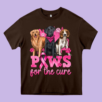 Paws For The Cure Heavy Core Tee Designed By Texasbilliewilder