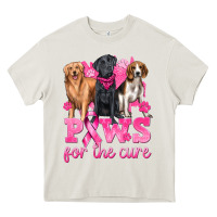 Cream Paws For The Cure Heavy Core Tee - texasbilliewilder