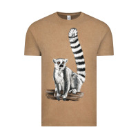 Vintage Coffee Ringtail Cat Vintage Tee - LillyAllenDesigns