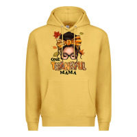 Antique Gold one thankful mama afro messy bun Premium Hoodie - texasbilliewilder