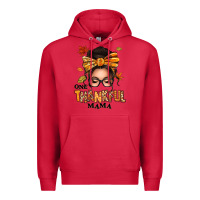 Cardinal one thankful mama afro messy bun Premium Hoodie - texasbilliewilder