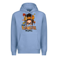 Colony Blue one thankful mama afro messy bun Premium Hoodie - texasbilliewilder