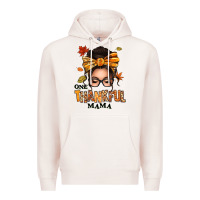 Pale Pink one thankful mama afro messy bun Premium Hoodie - texasbilliewilder