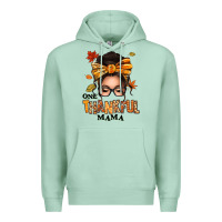 Seafoam one thankful mama afro messy bun Premium Hoodie - texasbilliewilder