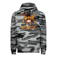 Slate Camo one thankful mama afro messy bun Premium Hoodie - texasbilliewilder