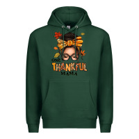 Sports Green one thankful mama afro messy bun Premium Hoodie - texasbilliewilder