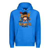 True Royal one thankful mama afro messy bun Premium Hoodie - texasbilliewilder