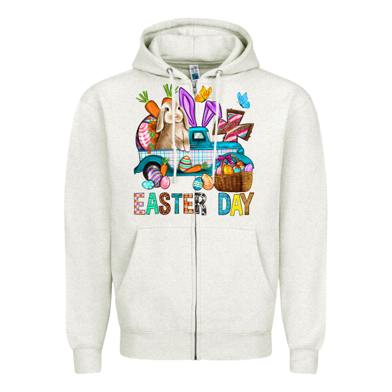 Easter Day With Truck Zipper Hoodie by BundleAndBundleShop | Teevron