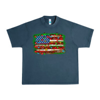 Midnight Navy Christmas american flag Urban Heavy Tee - NancyCooperArtShop