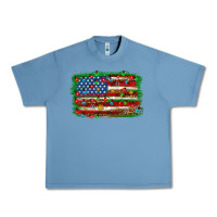Pebble Blue Christmas american flag Urban Heavy Tee - NancyCooperArtShop
