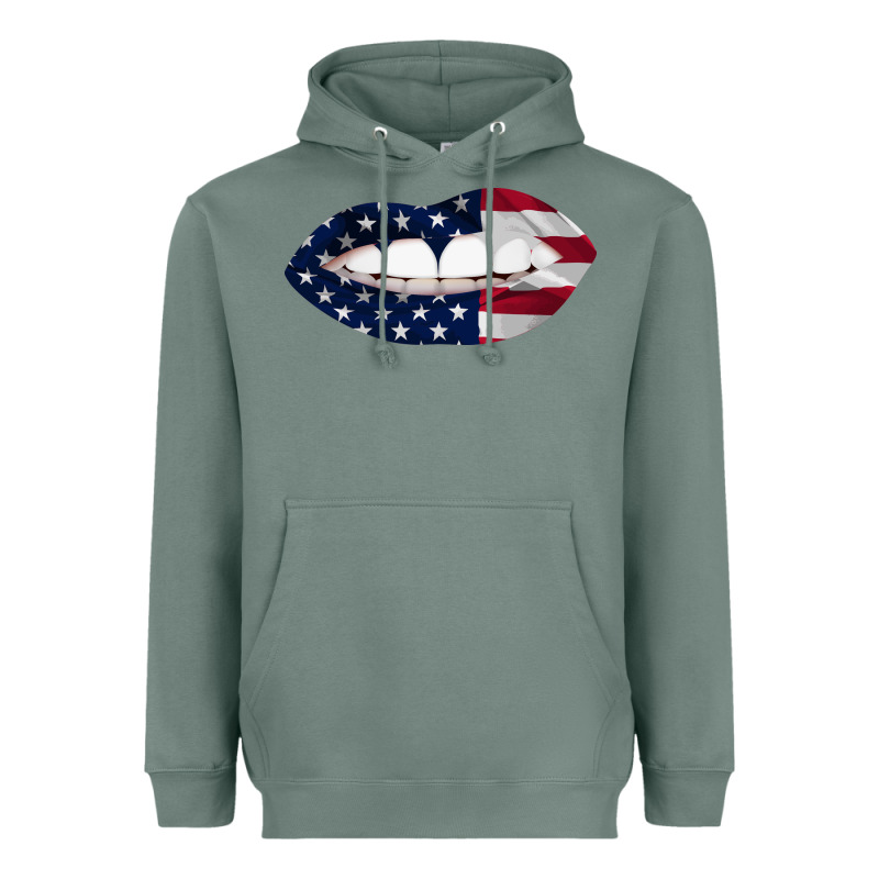Lips American Flag Heavyweight Hoodie by Bettercallsaul | Teevron