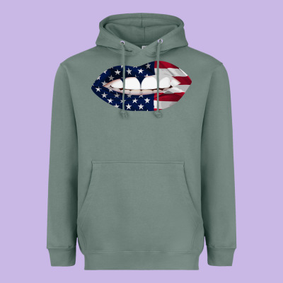Lips American Flag Heavyweight Hoodie Designed By Bettercallsaul