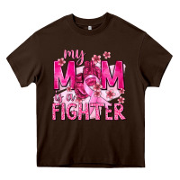 Chocolate Brown My Mom Is a Fighter with Ribbon Heavy Core Tee - texasbilliewilder