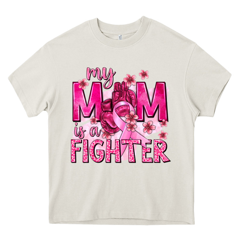 My Mom Is A Fighter With Ribbon Heavy Core Tee by texasbilliewilder | Teevron