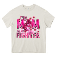 Cream My Mom Is a Fighter with Ribbon Heavy Core Tee - texasbilliewilder
