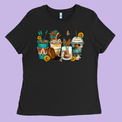 Indian Headdress Coffee Cups Ladies Tee Designed By Zillion Design Studio
