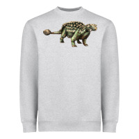Heather Grey Ankylosaurus T-Rex Heavyweight Sweatshirt - LillyAllenDesigns