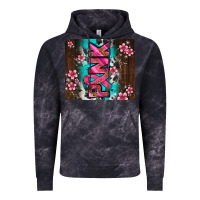 Cloud Black western pattern pink with floral cancer ribbon Vintage Hoodie - AdoDesignShop
