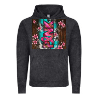Vintage Black western pattern pink with floral cancer ribbon Vintage Hoodie - AdoDesignShop