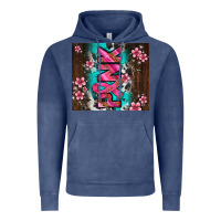 Vintage Denim western pattern pink with floral cancer ribbon Vintage Hoodie - AdoDesignShop