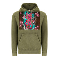 Vintage Olive western pattern pink with floral cancer ribbon Vintage Hoodie - AdoDesignShop