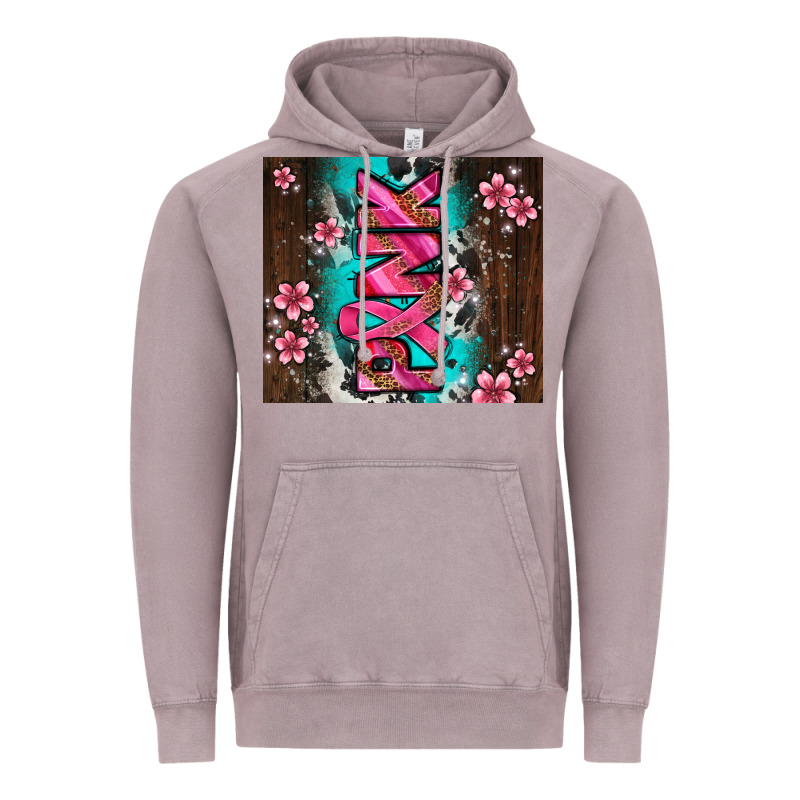 Western Pattern Pink With Floral Cancer Ribbon Vintage Hoodie by AdoDesignShop | Teevron