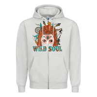 Dove Grey Western İndian Wild Soul With Braid Hair Woman Zipper Hoodie - BundleAndBundleShop
