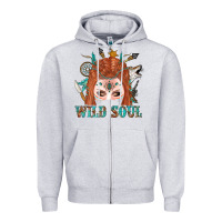 Heather Grey Western İndian Wild Soul With Braid Hair Woman Zipper Hoodie - BundleAndBundleShop