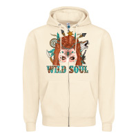 Sandshell Western İndian Wild Soul With Braid Hair Woman Zipper Hoodie - BundleAndBundleShop