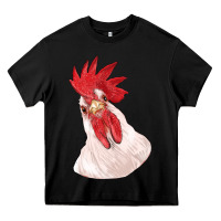 Black silly chicken head Heavy Core Tee - RanaPortraitStore