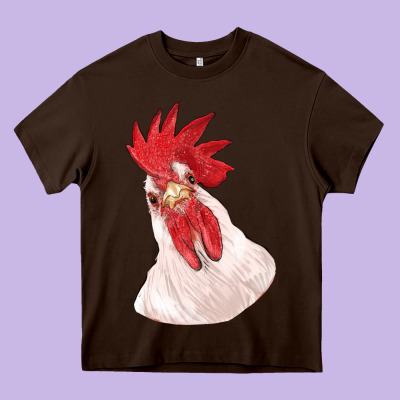Silly Chicken Head Heavy Core Tee Designed By Ranaportraitstore