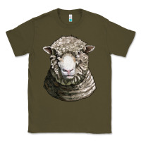 Army Green dorset sheep head Classic Tee - LillyAllenDesigns
