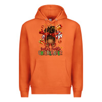 Carrot santa's favorite cheerleader afro messy bun Premium Hoodie - texasbilliewilder