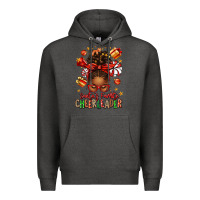 Charcoal Heather santa's favorite cheerleader afro messy bun Premium Hoodie - texasbilliewilder