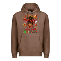 Chestnut santa's favorite cheerleader afro messy bun Premium Hoodie - texasbilliewilder