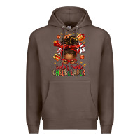 Coffee santa's favorite cheerleader afro messy bun Premium Hoodie - texasbilliewilder