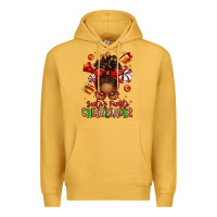 Mustard santa's favorite cheerleader afro messy bun Premium Hoodie - texasbilliewilder