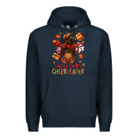 Navy santa's favorite cheerleader afro messy bun Premium Hoodie - texasbilliewilder