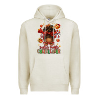 Santa's Favorite Cheerleader Afro Messy Bun Premium Hoodie | Teevron