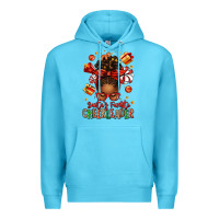 Ocean Blue santa's favorite cheerleader afro messy bun Premium Hoodie - texasbilliewilder