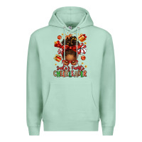 Seafoam santa's favorite cheerleader afro messy bun Premium Hoodie - texasbilliewilder