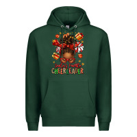 Sports Green santa's favorite cheerleader afro messy bun Premium Hoodie - texasbilliewilder