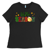 Black 'tis the season softball christmas Ladies Tee - RanaPortraitStore