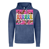 Vintage Denim western colorfull cancer ribbon Vintage Hoodie - AdoDesignShop