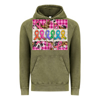 Vintage Olive western colorfull cancer ribbon Vintage Hoodie - AdoDesignShop